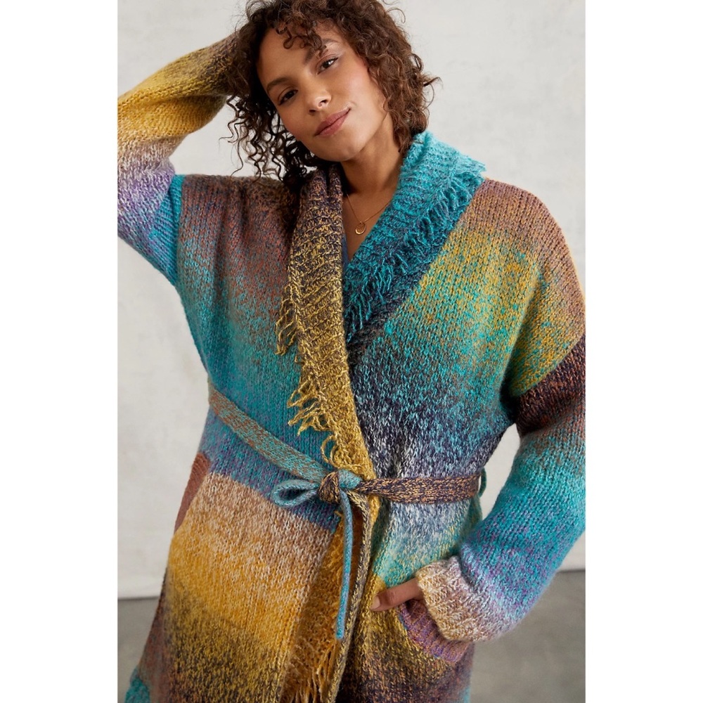 Moving - everything must go Greylin Anthropologie Rainbow Wool Cardigan Sweater